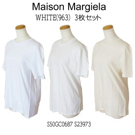 メゾンマルジェラ 3枚セット Tシャツ S50GC0687 S23973 半袖 オーガニック ジャージ クルーネック 無地 Maison Margiela