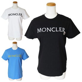 モンクレール Tシャツ 半袖 レディース 8C00009 829HP トップス クルーネック 刺繍 ロゴ MONCLER