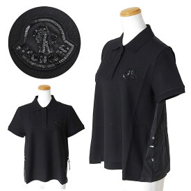 モンクレール ポロシャツ 半袖 レディース 8A00004 84720 999 トップス スパンコール ロゴ ブラック 黒 MONCLER