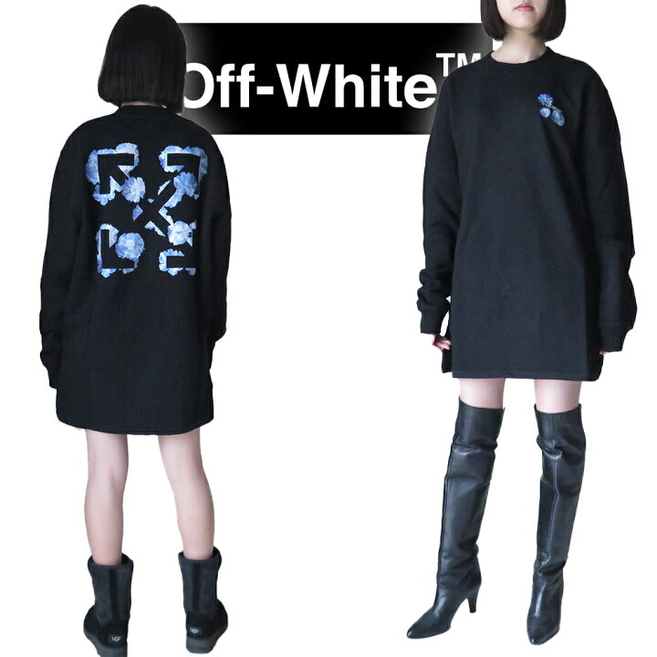 楽天市場 オフホワイト ワンピース 長袖 スウェット レディース Owdb098f21jer001 1045 フローラル アロー ドレス コットン ブラック 黒 Off White Floral Arrow Dress 21年秋冬新作 ｉ ｌｏｖｅ ｂｒａｎｄ