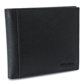 プラダ 折財布 メンズ 2MO513 2CEL F0002 二つ折り財布 小銭入れなし サフィアーノ レザー ブラック 黒 PRADA SAFFIANO ACTIVE