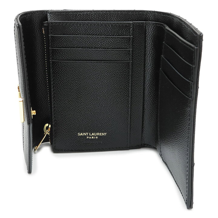 YSL ネイビー キルティング長財布 YSL 二つ折り財布 ブラック 