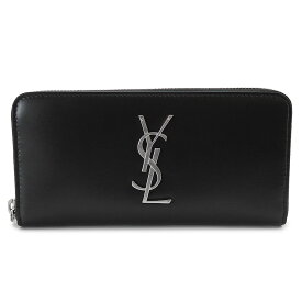 サンローラン 長財布 617415 0SX0E 1000 ラウンドファスナー YSLロゴ モノグラム カサンドラ レザー ブラック 黒 SAINT LAURENT