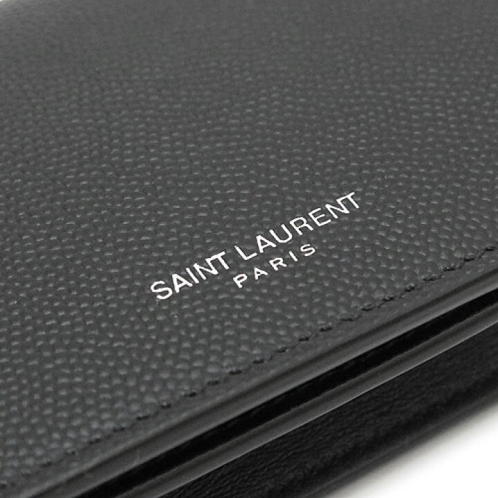 Saint Laurent BUSINESS CARD CASE IN GRAIN DE POUDRE EMBOSSED LEATHER  (469338BTY7N1000)