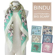 BINDU マッププリント 大判スカーフ ビッグスカーフ コットンスカーフ 大判 ビンドゥ 綿 コットン 100％ …