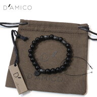 【40％OFF・新品】D'AMICO（ダミーコ）ブラックアゲート×メタル エラスティックブレスレット　ブラック…