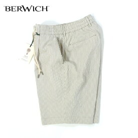 【定価3.3万・新品・46】BERWICH（ベルウィッチ）sake コットンストレッチシアサッカー 1プリーツショーツ 1p gym short【50％OFF】