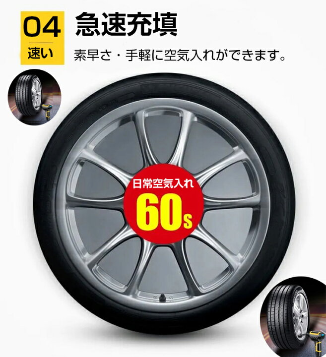 楽天市場 60s快速充填 空気入れ 電動 自転車 自動車用 コードレス エアコンプレッサー エアーポンプ 電動空気入れ 車用 日常点検 タイヤ空気入れ ロードバイク ボール 浮き輪 バイク シガー充電式 Usb充電式 小型 軽量 コンパクト 送料無料 Ilemon