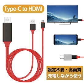 Type-C HDMI 変換アダプター 変換 ケーブル USB Type-C HDMIケーブル 変換ケーブル 2m テレビ TV接続 設定不要 4K HD 1080P 高解像度 映画 会議 大画面変換 MacBook Pro ChromeBook DELL BOOK HUAWEI
