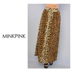 OUTLET アウトレット　MINK PINK ミンクピンク THE WILD MAXI SKIRT MULTI マキシ丈 マキシスカート レオパード柄 　正規品取扱店舗