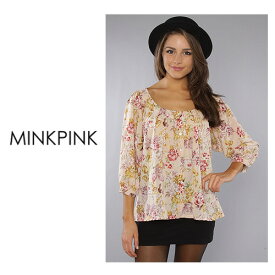 OUTLET アウトレット　MINK PINK ミンクピンク THE SLEEPING BEAUTY BLOUSE 花柄ブラウス シャツ 　正規品取扱店舗