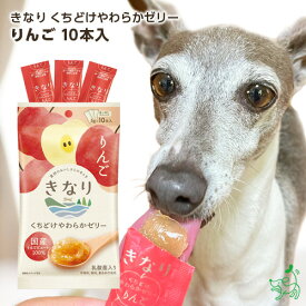 きなり くちどけやわらかゼリー りんご 5g×10本 【イリオスマイル / iliosmile】 犬 おやつ 国産 無添加 犬用 dog 果物 りんご 小型犬 大型犬 ペット 犬用ゼリー 水分補給 やわらかい シニア 高齢犬 老犬 犬のおやつ