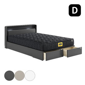 [ドレース ベッドフレーム フットBOXタイプ ダブル] ベッド単体 Dサイズ おしゃれ シンプル ナチュラル スタイリッシュ シック 大人 灰色 白