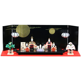 ◆特典付き 【展示現品】雛人形 一秀 ひな人形 木目込み 平飾り モダン 五人飾り 安土雛 192S71 I-8 木目込み人形 雛 おひなさま/ひなまつり/かわいい/おしゃれ/初節句/お祝い/女の子/桃の節句/ひな祭り/お雛様/映え/月【数量限定】