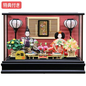 【SS限定!確率1/2で最大100％ポイントバック】◆特典付き 【展示現品】 雛人形 コンパクト マンション ひな人形 おしゃれ 雛 衣裳着 ケース飾り ケース入り 親王飾り 衣裳着人形 かわいい 可愛い 桃の節句 ひな祭り お雛様/映え 黒 ブラック【りん】【631S91】 【数量限定】