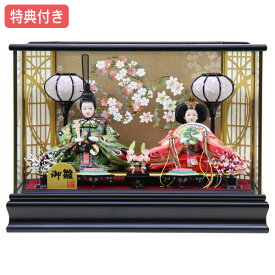 ◆特典付き×26%OFF【展示現品】雛人形 ひな人形 衣裳着人形 ケース飾り 親王飾り 送料無料 桃の節句 ひな祭り お雛様/映え 【041S23】 黒 ブラック おしゃれなコンパクトケース飾り 【数量限定】