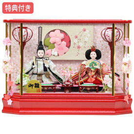 ◆特典付き×26%OFF【展示現品】雛人形 ひな人形 衣裳着人形 ケース飾り 親王飾り 送料無料 桃の節句 ひな祭り お雛様/映え 【841S23】 レッド 赤 うさぎ つるし飾り付き おしゃれなコンパクトケース飾り 【数量限定】