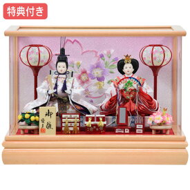 ◆【特典付き×32%OFF【展示現品】 雛人形 ひな人形 衣裳着人形 ケース飾り 親王飾り 送料無料 桃の節句 ひな祭り お雛様/映え 【851S23】 小芥子2人 桃華 サーモンピンク おしゃれなケース飾り 【数量限定】