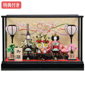 【マラソン限定!確率1/2で最大100％ポイントバック】◆特典付き×17%OFF【数量限定】雛人形 ひな人形 衣裳着人形 ケース飾り 親王飾り 送料無料 桃の節句 ひな祭り お雛様/映え 【462S23】 黒 ブラック おしゃれなコンパクトケース飾り