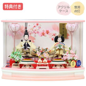 【特典付き×23%OFF】【展示現品】雛人形 ひな人形 衣裳着 ケース飾り 親王飾り 送料無料 桃の節句 ひな祭り 映え 【501S23】 麗羽 三五親王飾 白 ピンク ホワイト おしゃれなコンパクトケース飾り 【数量限定】