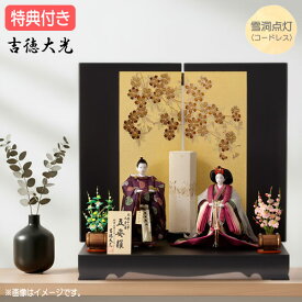 ◆特典付き【展示現品】【2026年度新作】 雛人形 ひな人形 衣裳着人形 衣裳着 平飾り 立雛飾り 立ち雛 親王飾り 二人飾り 雪洞点灯 ブラック系 黒 金屏風風 送料無料 桃の節句 ひな祭り 映え 【481S26】【数量限定】