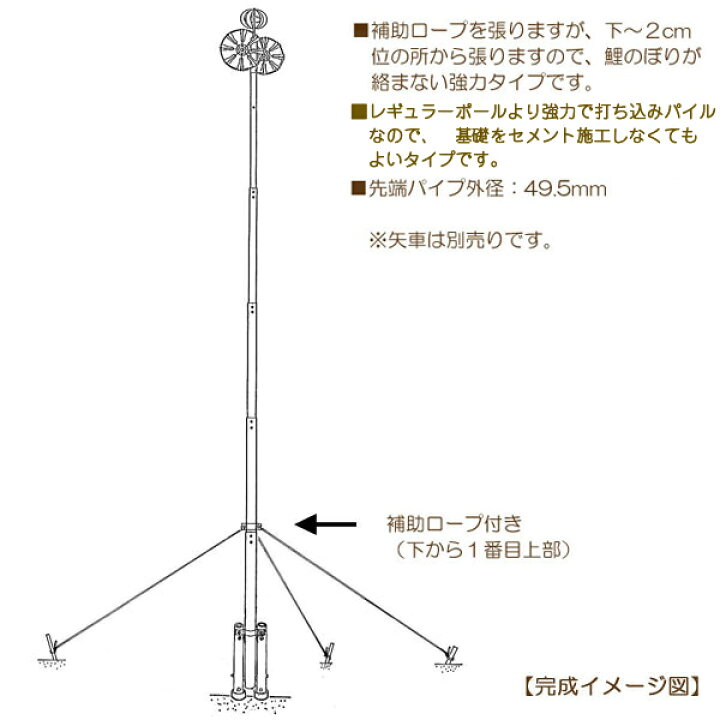 楽天市場】2026年度 日本製 こいのぼり ポール単品 [パワーポール 