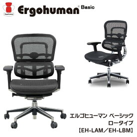 【ポイント10倍】Ergohuman Basic エルゴヒューマン ベーシック 【EH-LAM/EH-LBM ロータイプ】 ゲーミングチェア チェアー 椅子 ワーキングチェア デスクチェア オフィスチェア