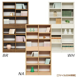 書棚 本棚 整理棚【ファイル2 90オープン書棚】シンプル ナチュラル ベーシック 無地
