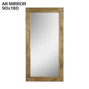 ミラー 全身鏡 姿見 古材 アンティーク調 完成品 アルミラー 90×180