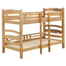 2段ベッド 二段ベッド シングルベッド 宮付 垂直ハシゴ仕様 耐震 すのこ 木製 無垢材 (バロッサ 2段ベッド)