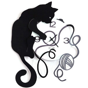 v Arti e Mestieri yGATTO GOMITOLO wall clockziBlackj