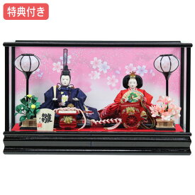 【マラソン限定!確率1/2で最大100%ポイントバック】 ◆特典付き×16%OFF【数量限定】雛人形 ひな人形 衣裳着人形 ケース飾り 親王飾り 送料無料 桃の節句 ひな祭り お雛様/映え 【572S23】 黒 ブラック ピンク おしゃれなケース飾り