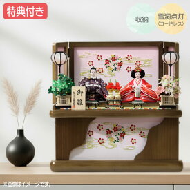 【SS限定!確率1/2で最大100％ポイントバック】 ◆特典付き×21%OFF【数量限定】【当店オリジナル】雛人形 ひな人形 衣裳着人形 衣裳着 収納飾り 親王飾り 二人飾り 雪洞点灯 家具調 木目調 送料無料 桃の節句 ひな祭り お雛様 映え【210S24】