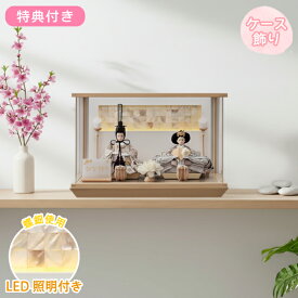 【SS限定!確率1/2で最大100％ポイントバック】 【豪華特典付き】【2026年度新作】 雛人形 ひな コンパクト 二人 かわいい モダン 衣裳着 女の子 くすみカラー 初節句 桃の節句 映え ケース飾り 親王 【永遠(ナチュラル) LED付きケース】