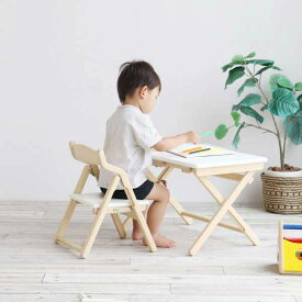 【Kids Desk&Chair Set-noah- ILS-3675 NAWH 】幼児 足が届く学習机 椅子 机いすセット 集中 夢中 お絵描き 読み書き 子育て スリム 安全リビング 楽家事