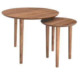 センターテーブル ローテーブル 幅60 幅37 円形 丸型 おしゃれ シンプル ナチュラル 木製 Tomte トムテ ラウンドネストテーブル TAC-224WAL