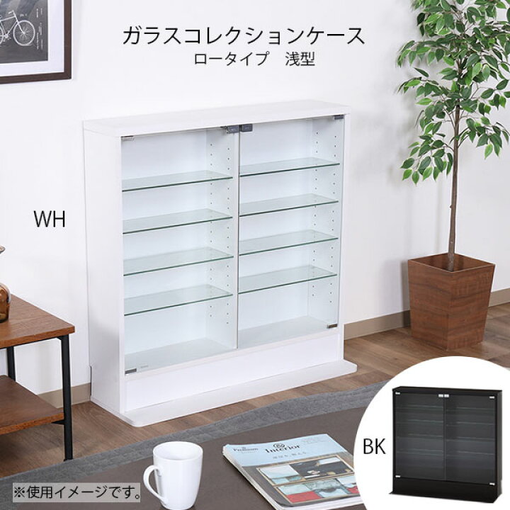 楽天市場】[ガラスコレクションケース ロータイプ 浅型 5段] 組立 BK 