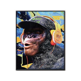 アートパネル ウォールインテリア アートフレーム 絵 写真 絵画 壁 装飾 額入り サル 猿 チンパンジー ポップ DJモンキー クリスタルアートパネル