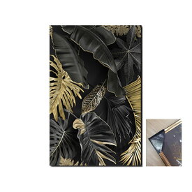 アートパネル ウォールインテリア アートフレーム 絵 写真 絵画 壁 装飾 額入り アジアンテイスト バリ風 植物 ボタニカル リーフ クリスタルアートパネル