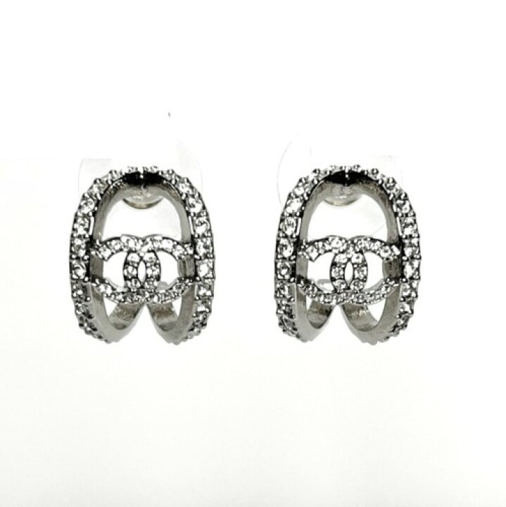 楽天市場】【中古】CHANEL シャネル ココマーク フープ ピアス メタル  