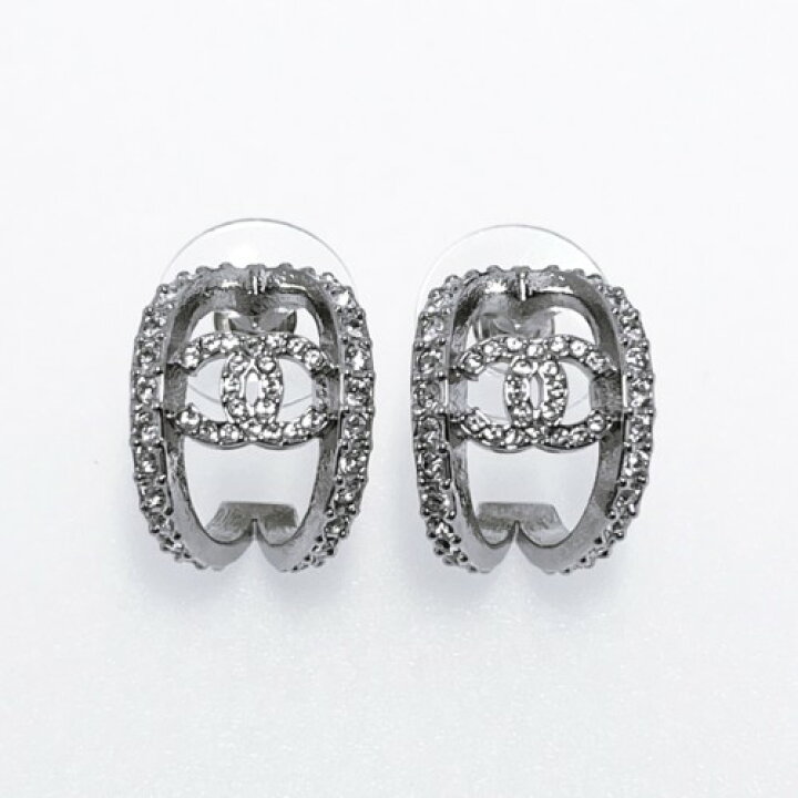 楽天市場】【中古】CHANEL シャネル ココマーク フープ ピアス メタル 