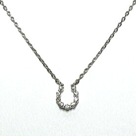 【中古】STAR JEWELRY　スタージュエリー　ホースシュー　ネックレス　K10WG　9Pダイヤモンド0.03ct　ブランドジュエリー　アクセサリー　ペンダント　10金　K10ホワイトゴールド　　馬蹄　パヴェダイヤモンド　レディース【中古】【Y53506】