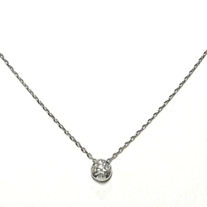 楽天市場】【中古】4℃ ヨンドシー ダイヤ ネックレス K18WG 1P 