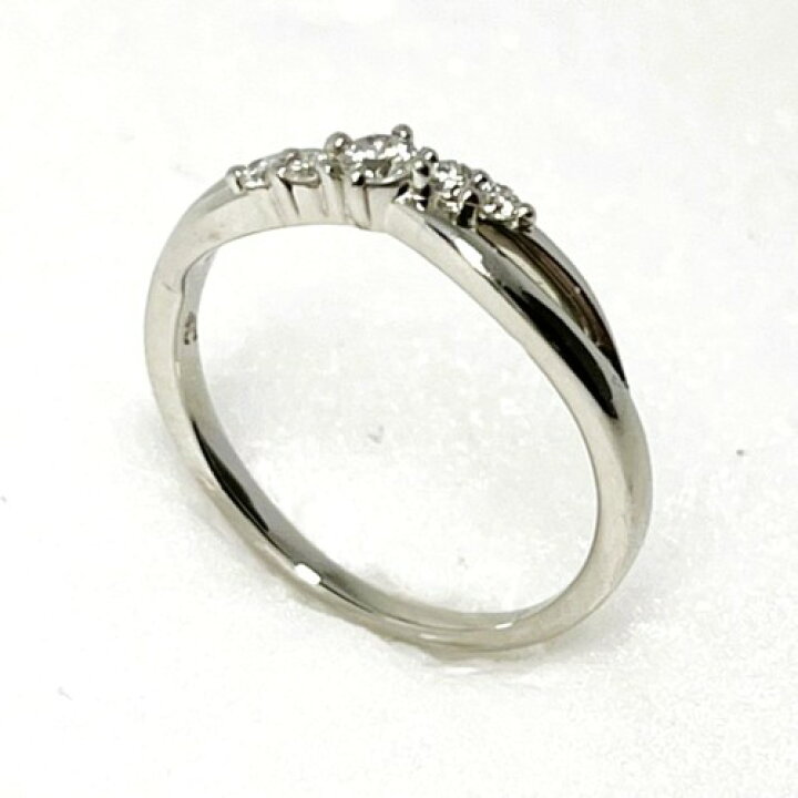 楽天市場】【中古】4℃ ヨンドシー クロス ダイヤ リング Pt950 5P 
