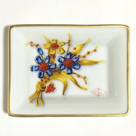 【中古】Van Cleef & Arpels　ヴァンクリーフ＆アーペル　ジュエリープレート　2003年ノベルティー　　　インテリア食器　飾り皿　非売品　限定　アート　フラワー　皿　小物入れ　角皿　プレイト　トレー　トレイ【中古】【46976】