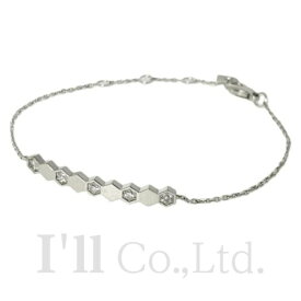 【中古】CHAUMET　ショーメ　ビーマイラブ　ブレスレット　084850　750WG　5Pダイヤモンド0.19ct　ブランドジュエリー　アクセサリー　Au750　K18WG　ホワイトゴールド　18金　5石　ハニカム　ビー ドゥ ショーメ　Bee My Love【中古】【84093】