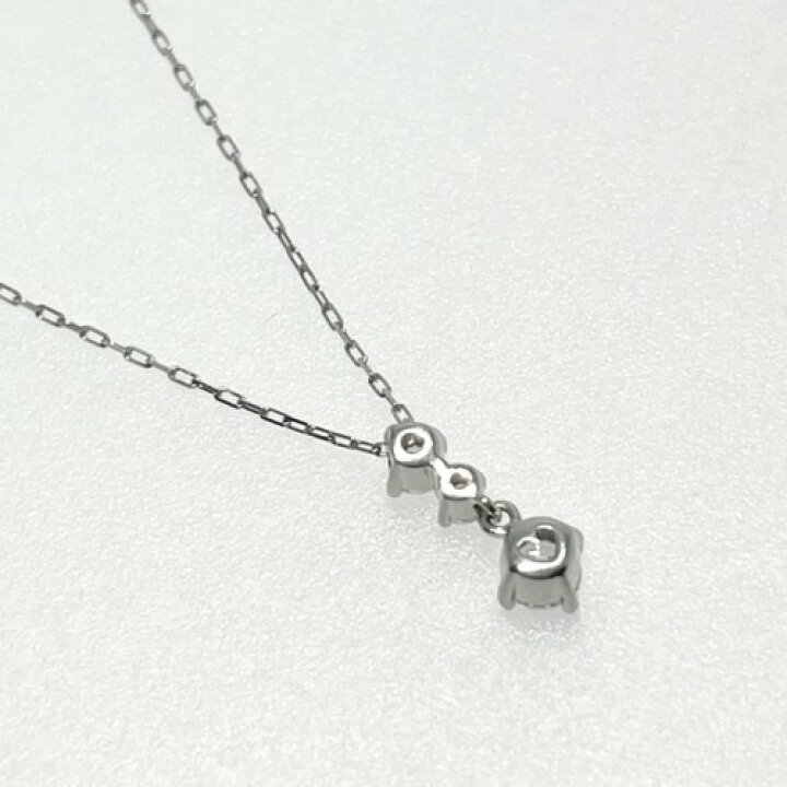 楽天市場】【中古】4℃ ヨンドシー ネックレス K10WG 3Pキュービック 