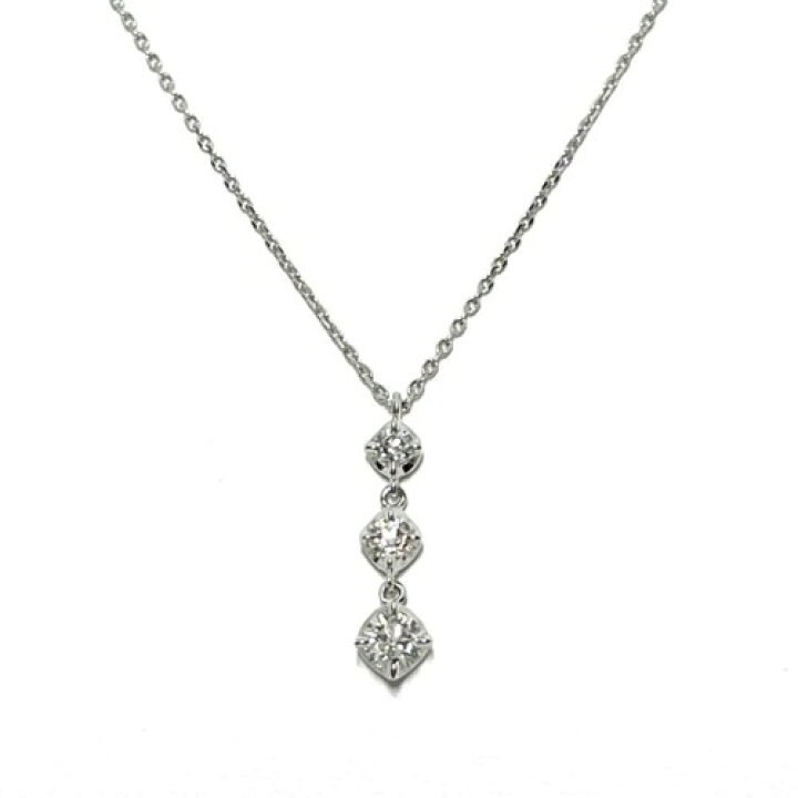 楽天市場】【中古】4℃ ヨンドシー トリロジー ダイヤ ネックレス Pt850  