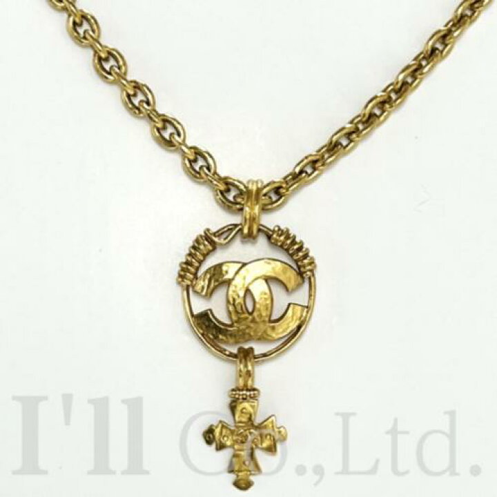楽天市場】【中古】CHANEL シャネル ココマーク クロス ネックレス 