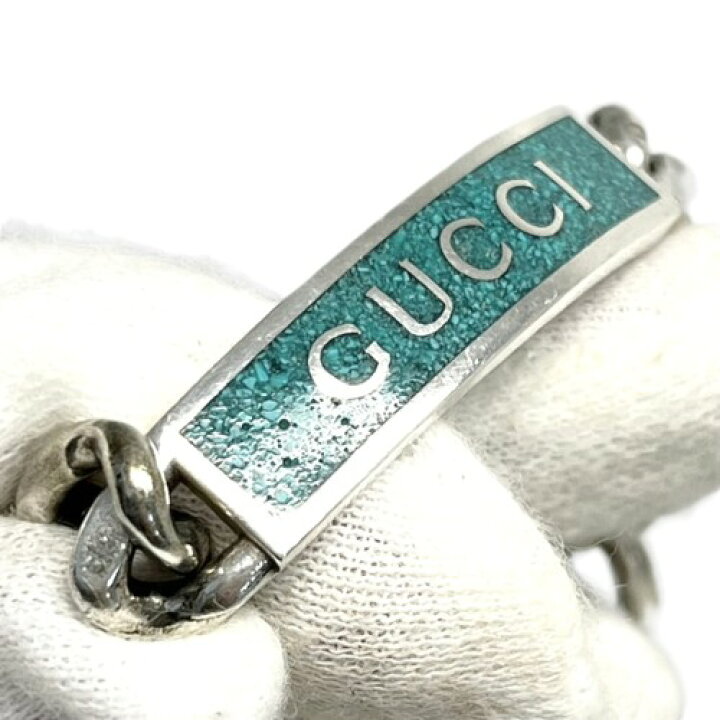 楽天市場】【中古】GUCCI グッチ ロゴプレート ブレスレット Ag925 